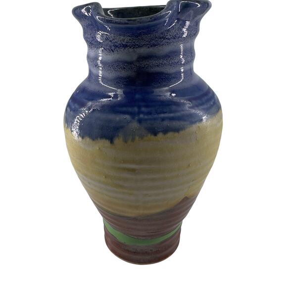 Susan Davey Studio Pottery Pitcher 10" Multicolor Glaze Handmade - Picture 4 of 6